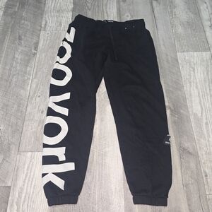 Zoo York Black Jogger Sweatpants with White Side Logo